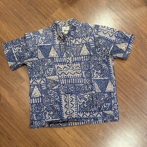 reyn spooner Blue & Tan Abstract Print Button-Up Shirt